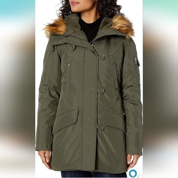 Eskimo Midlength Down Parka with Faux Fur Hood - Picture 3 of 13